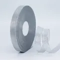 Sparkling silver glitter ribbon roll for gift wrapping and DIY crafts decoration - Standard Long Spool / Silver