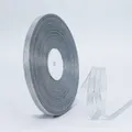 Single roll of sparkling silver metallic glitter ribbon for elegant gift box packaging - Fine Long Spool / Silver