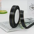 Cinta de satén negra con bordes dorados para envolver regalos de lujo artesanal - Negro