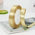 Cinta de raso oro champán con borde dorado metálico para envolver regalos de DIY - Oro de Lujo