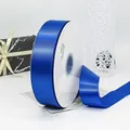 Nastro di raso blu in poliestere da 4 cm per confezioni floreali in rotoli - Blu zaffiro