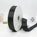 Roll of 4cm high-density black grosgrain ribbon for gift and flower box packaging - Black
