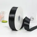 Rouleau de ruban en satin noir de 4cm pour emballage cadeau et loisirs créatifs - Noir