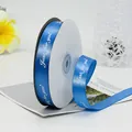 Dark blue satin ribbon with Just for you print for elegant gift wrapping decoration - Lake Blue