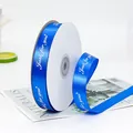 Royal blue satin ribbon with white Just for you print for elegant gift packaging - Blue