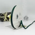 Ruban gros-grain vert foncé 1cm sur bobine pour fleurs et emballages cadeaux - Vert Foncé
