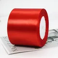 Vibrant red satin ribbon roll with smooth silk texture for wedding and gift decor - Extra Wide Bright Red Ribbon