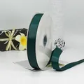 Deep green grosgrain ribbon roll with ribbed texture for elegant gift packaging - 2.5cm / Dark Green