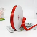 Bright red 1.5cm satin ribbon roll with silky finish for gift box and wedding decor - Extra Long Bright Red Ribbon