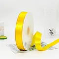 Ruban de satin en polyester jaune vif de 2,5 cm pour emballages cadeaux et bouquets - Jaune d'Or
