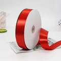 Polished red satin ribbon roll for gift wrapping and wedding DIY decoration - Extra Wide Bright Red Ribbon Style