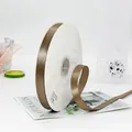 5/8 inch coffee brown single-face satin polyester ribbon roll for gift wrapping - 1.5cm x 91m / Tan