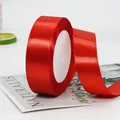 Vibrant red satin ribbon roll for gift wrapping and festive wedding decorations - Wide Red Ribbon Style