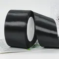 Roll of premium black satin ribbon with a glossy finish for gift wrapping and DIY bows - Extra Wide Standard Roll (BH-44)
