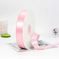 Rouleau de ruban de satin en polyester rose pour emballage de fleurs et cadeaux - Rose