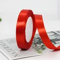 Vibrant red satin ribbon roll for wedding gift wrapping and festive decoration - Medium Bright Red Ribbon