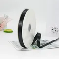 Single-faced black satin polyester ribbon on spool for gift and cake box packaging - 1.5cm x 91m / Black