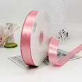 Ruban de satin rose simple face 38mm pour emballage de cadeaux et de gâteaux - Rose Moyen