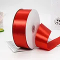 Vibrant red satin ribbon roll for gift wrapping and wedding festive decoration - Extra Wide Long Red Ribbon