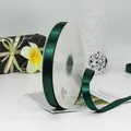 Dark green 3/4 inch single-faced satin ribbon roll for gift wrapping and DIY crafts - 1.5cm x 91m / Dark Green