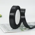 Polished black satin ribbon roll for gift wrapping and floral bouquets on a spool - 1 Roll (Approx 22 Meters) / Width 2cm / Black