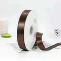 Ruban de satin en polyester marron foncé de 2,5 cm pour emballage cadeau et fleurs - Café