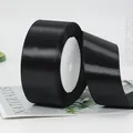 Polished black satin ribbon roll for gift wrapping and DIY crafts decoration - Wide Standard Roll (BH-44)