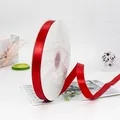 Single-sided high density red satin ribbon roll for gift boxes and flower packaging - 1.5cm x 91m / Red