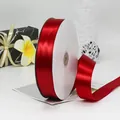 Vibrant red 3.8cm satin ribbon roll for gift wrapping and wedding decoration - High Density Wide Long Red