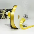 Ruban de satin doré en polyester pour emballage cadeau et décoration de gâteaux - Or clair