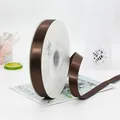 20mm dark brown single face satin ribbon 100 yards for luxury gift wrapping - 1.5cm x 91m / Coffee