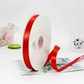Single face red polyester satin ribbon roll of 100 yards for festive gift wrapping - 1.5cm x 91m / Red