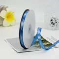 Nastro in raso blu da 1 cm con stampa Just For You bianca per confezioni regalo eleganti - Stampa Just For You / Blu lago