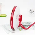 Nastro in raso rosso da 1cm con stampa Just for you per confezioni regalo fiori - Stampa Just For You / Borgogna