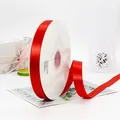 Red 2cm wide satin ribbon roll for gift wrapping and wedding decorations 100 yards - Medium Long High Density Red Ribbon