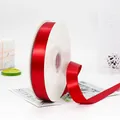 Ruban de satin en polyester rouge foncé de 2,5 cm pour emballages de cadeaux - Rouge Foncé
