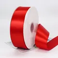 Vibrant red wide satin ribbon on white spool for wedding and gift packaging - Extra Wide Single Faced Large Spool Red Ribbon