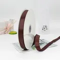 Deep brown 2cm ribbed grosgrain ribbon roll for elegant gift packaging and DIY crafts - 2cm Wide 91m Long / Coffee