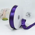 Ruban de satin polyester violet foncé de 2,5 cm sur rouleau pour emballage cadeau - Violet (Couleur 450)