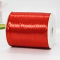 Bulk red polyester satin ribbon roll with smooth silk finish for gift wrapping - Large Capacity Narrow Bright Red Ribbon