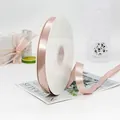Champagne pink high density 1.5cm satin ribbon roll for gift box decoration - 1.5cm x 91m / Bean Paste Pink
