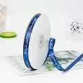 Nastro in raso blu con stampa Just for you su rocchetto bianco per pacchi regalo - Stampa Just For You / Blu navy