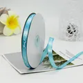 Rotolo di nastro di raso blu Tiffany con scritta Just for you per confezioni regalo - Stampa Just For You / Celeste