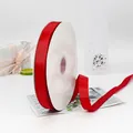 Deep red 2cm grosgrain ribbon roll with ribbed texture for gift wrapping and DIY crafts - 2cm Wide 91m Long / Red