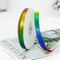 Regenboog gradiënt polyester satijnen lint voor doe-het-zelf en cadeauverpakkingen - 1 cm x 22 m