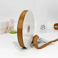 Coffee brown 20mm grosgrain ribbon roll with ribbed texture for gift wrapping - 2cm Wide 91m Long / Khaki
