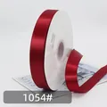 Ruban satin polyester rouge foncé 25mm 100 yards pour emballage de fleurs et gâteaux - Rouge Vin (Couleur 1054)
