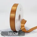 Rouleau de ruban en satin polyester or bronze de 2,5 cm pour emballage de cadeaux - Brun Doré (Couleur 1032)