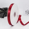 Deep red satin ribbon roll for gift wrapping and floral bouquets packaging - 1.5cm x 91m / Burgundy