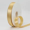 Ruban de satin polyester or champagne de 2,5 cm sur bobine pour emballage cadeau - Or